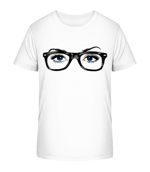 Hipster Eyes Blue - Kid's Bio T-Shirt Stanley Stella - White - Front