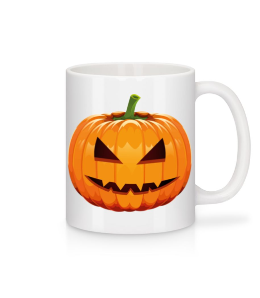 Grinning Pumpkin - Mug - White - Front