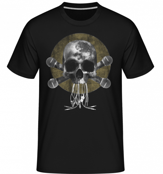 Skull With Microphones -  Shirtinator Men's T-Shirt - Black - Vorn