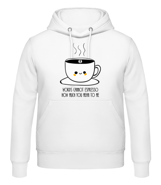 Words Cannot Espresso - Men's Hoodie - White - Front