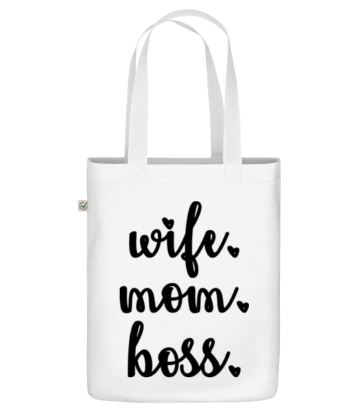 Motif Wife Mom Boss - Organic tote bag - White - Front