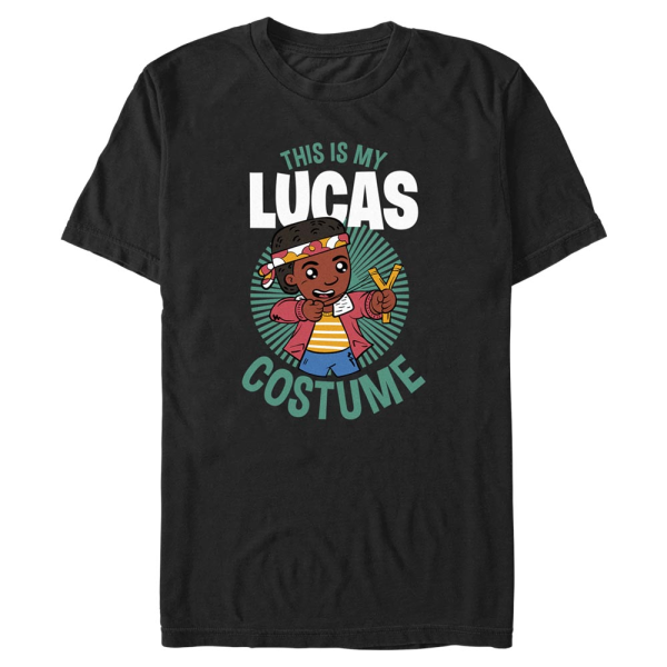 Netflix - Stranger Things - Lucas Costume - Halloween - Men's T-Shirt - Black - Front