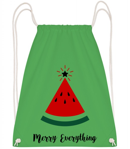 Merry Everything Christmas - Drawstring Backpack - Kelly Green - Vorn
