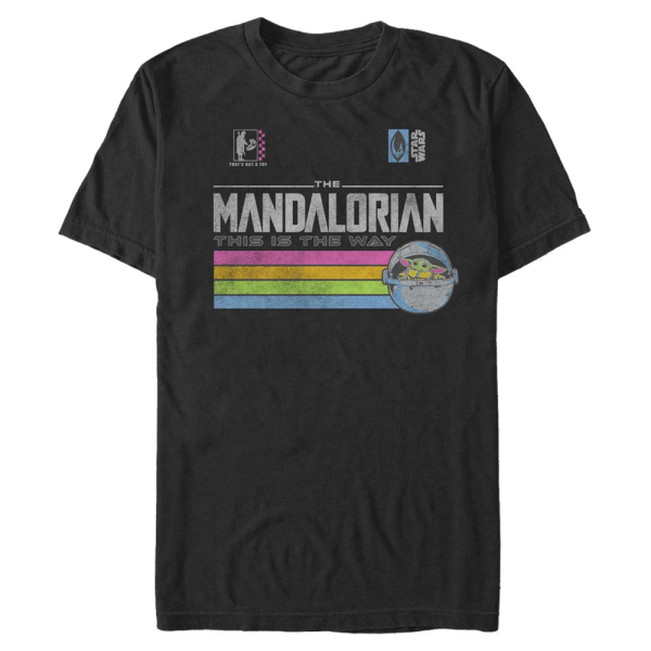Star Wars - The Mandalorian - The Child Child Stripes - Men's T-Shirt - Black - Front