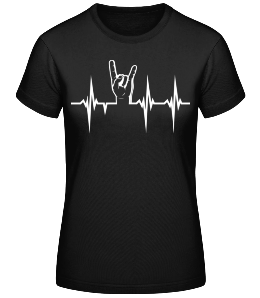 Rock And Roll Heartbeat - Women's Basic T-Shirt - Black - Front