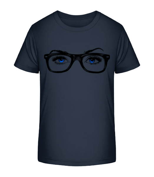 Hipster Eyes Blue - Kid's Bio T-Shirt Stanley Stella - Navy - Front