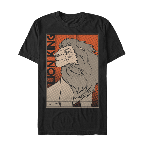 Disney - The Lion King - Simba Comic King - Men's T-Shirt - Black - Front