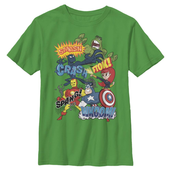 Marvel - Avengers - Avengers Sound Effects Retro - Kids T-Shirt - Kelly green - Front