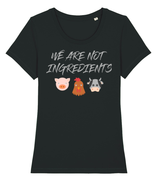 Vegetarian - Women's Organic T-Shirt Stanley Stella - Black - Front
