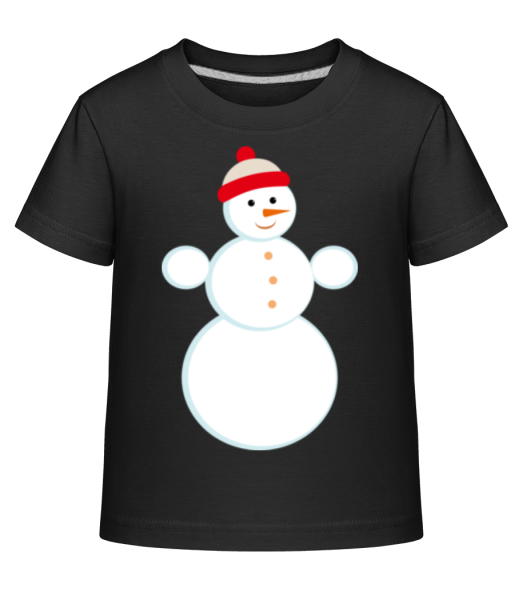 Snowman With Cap - Kid's Shirtinator T-Shirt - Black - Front