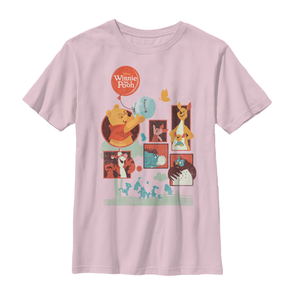 Disney - Winnie the Pooh - Skupina Pooh and Friends - Kids T-Shirt - Pink - Front