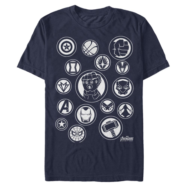 Marvel - Avengers Infinity War - Group Shot Avengers Symbol - Men's T-Shirt - Navy - Front