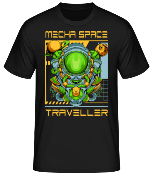 Mecha Space Traveller - Men's Basic T-Shirt - Black - Front