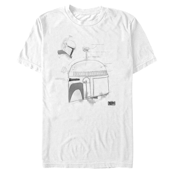 Star Wars - Book of Boba Fett - Boba Fett Boba Helmet Greyscale - Men's T-Shirt - White - Front