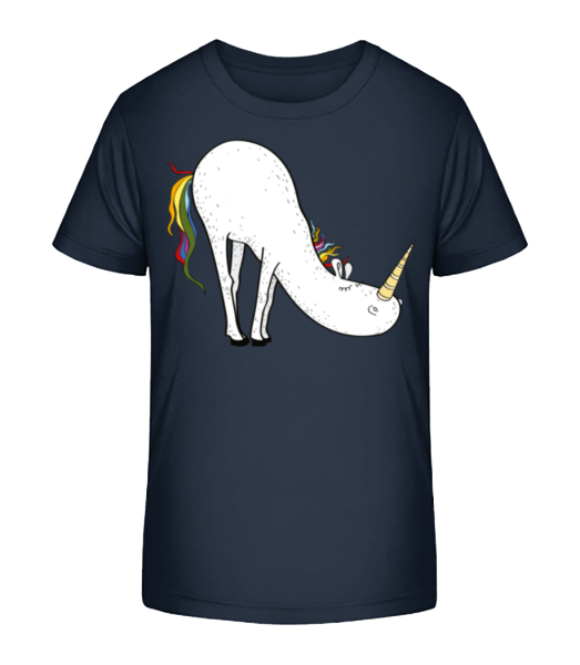 Yoga Unicorn Bücke - Kid's Bio T-Shirt Stanley Stella - Navy - Front