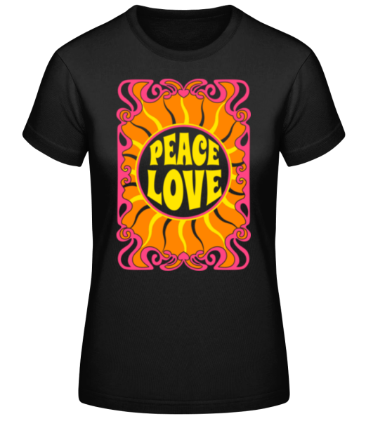 Hippie Peace Love - Women's Basic T-Shirt - Black - Front