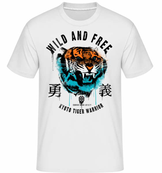 Wild And Free Tiger -  Shirtinator Men's T-Shirt - White - Vorn