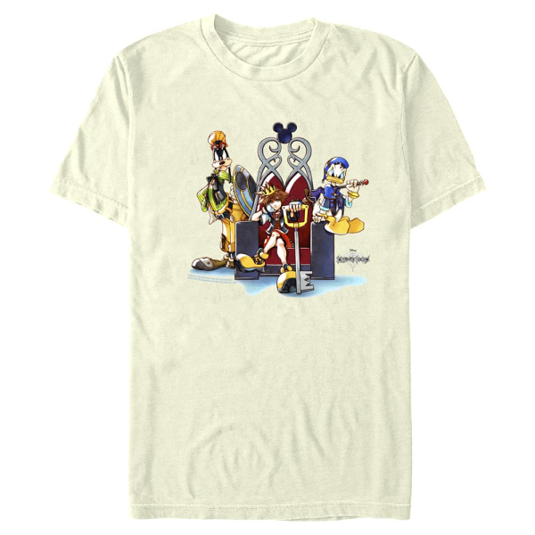 Disney - Kingdom Hearts - Skupina In Chair - Men's T-Shirt - Cream - Front