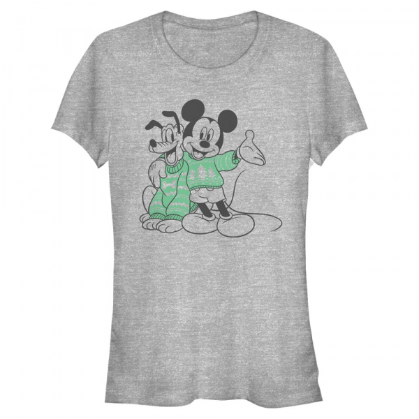 Disney Classics - Mickey Mouse - Mickey & Pluto Sweater Pals - Women's T-Shirt - Heather grey - Front