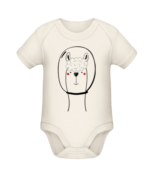 Space Lama - Organic Baby Body - Cream - Front