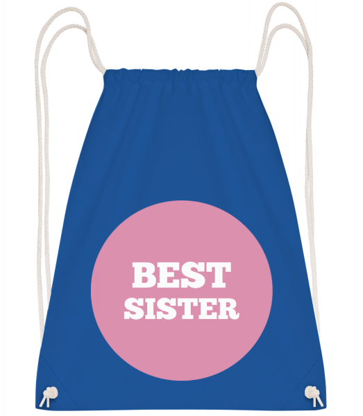Best Sister - Drawstring Backpack - Royal Blue - Vorn