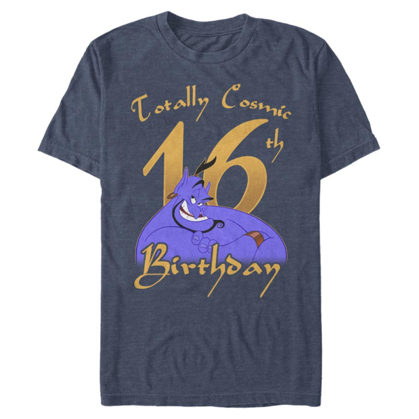 Disney - Aladdin - Genie Birthday 16 - Men's T-Shirt - Heather navy - Front