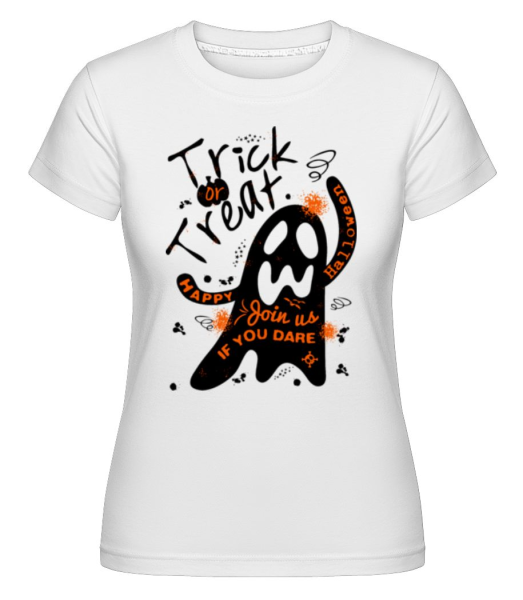 Trick Or Treat Ghost -  Shirtinator Women's T-Shirt - White - Front
