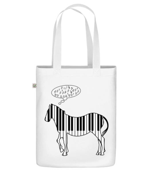 Piano Zebra - Organic tote bag - White - Front