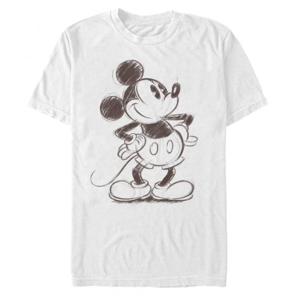 Disney Classics - Mickey Mouse - Mickey Mouse Sketchy Mickey - Men's T-Shirt - White - Front