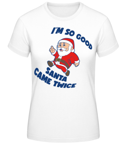 Santa Came Twice - Women's Basic T-Shirt - White - Front