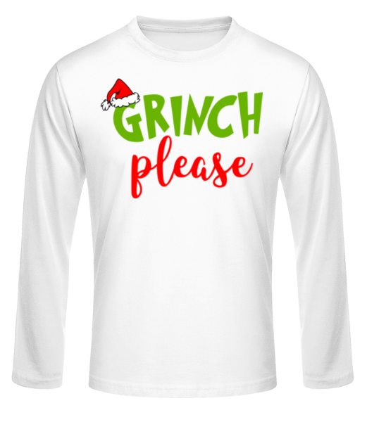 Grinch Please - Men's Basic Longsleeve - White - Front