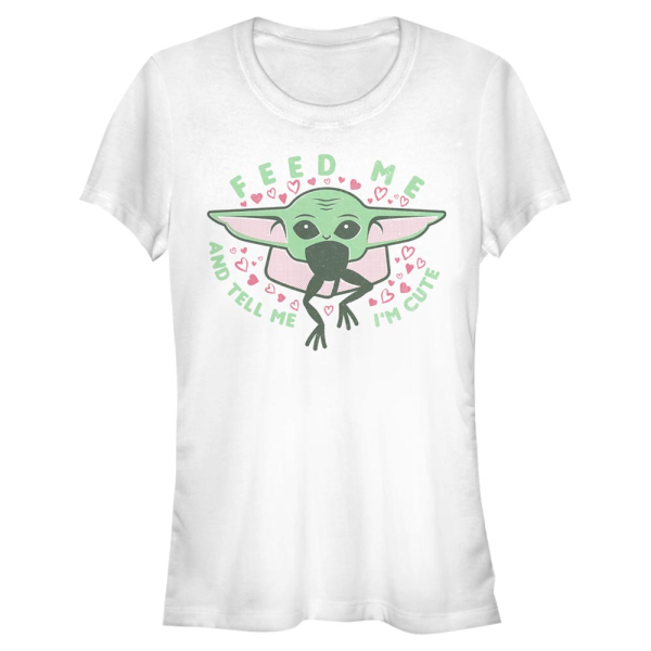 Star Wars - The Mandalorian - The Child Feed Me And Tell Me I'M Cute - Valentine's Day - Women's T-Shirt - White - Front