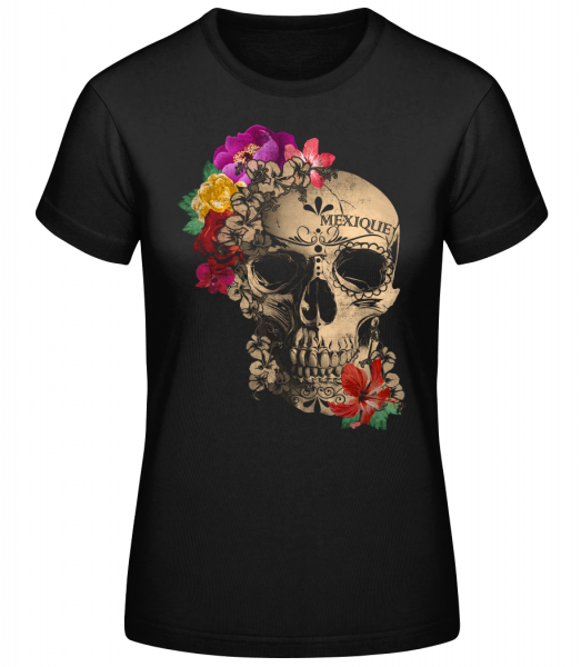 Skull Mexico - Women's Basic T-Shirt - Black - Vorn