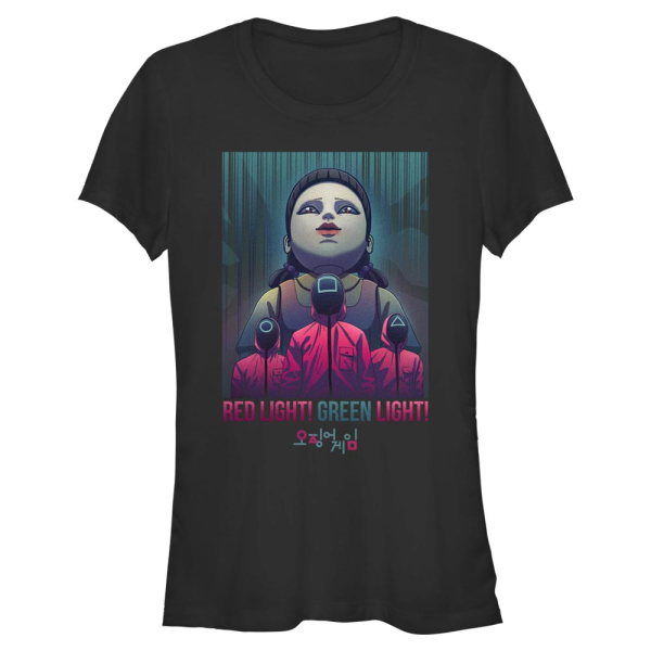 Netflix - Squid Game - Doll Red Light eyes - Women's T-Shirt - Black - Front