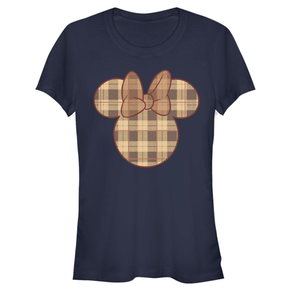 Disney - Mickey Mouse - Minnie Mouse Fall Plaid - Women's T-Shirt - Navy - Front