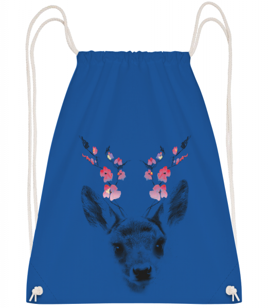 Spring Deer - Drawstring Backpack - Royal blue - Vorn