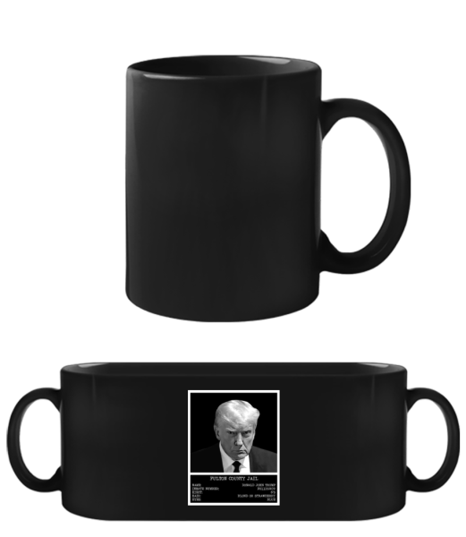 Donald Trump Mugshot - Black Mug - Black - Front