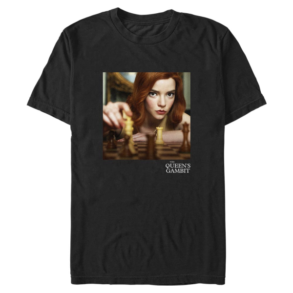 Netflix - The Queen's Gambit - Beth Harmon Checkmate Photo Real - Men's T-Shirt - Black - Front