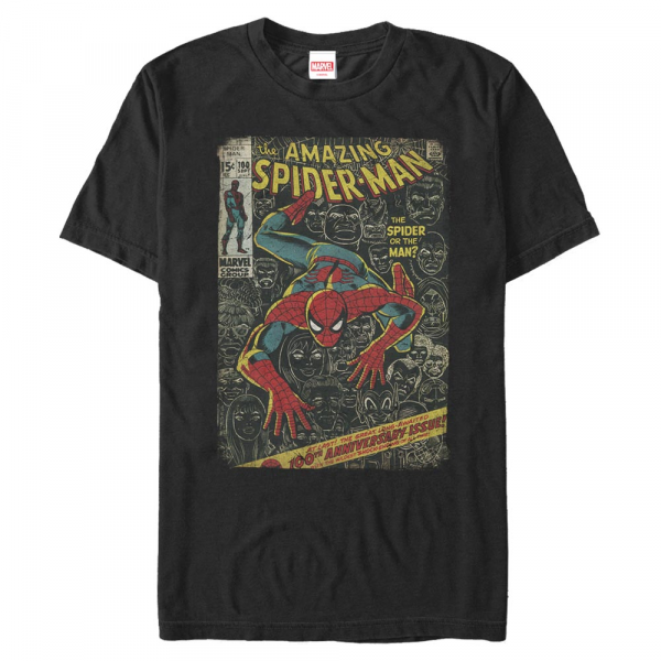 Marvel - Spider-Man - Spider-Man Spidey Front Cover - Men's T-Shirt - Black - Front