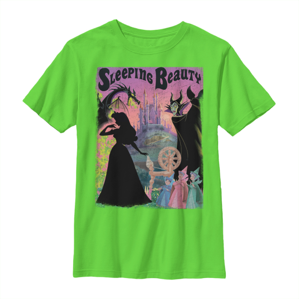 Disney - Sleeping Beauty - Skupina Poster - Kids T-Shirt - Lime - Front