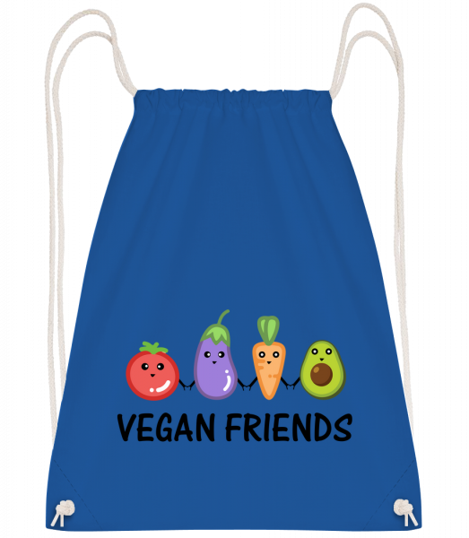 Vegan Friends - Drawstring Backpack - Royal blue - Vorn