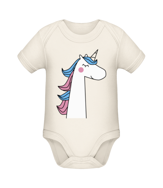 Cute Unicorn - Organic Baby Body - Cream - Front