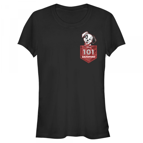 Disney - 101 Dalmatians - Patch Pocket Puppy - Women's T-Shirt - Black - Front