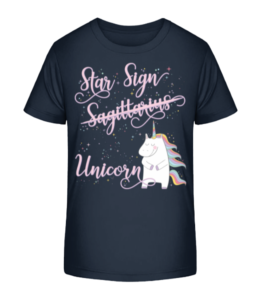 Star Sign Unicorn Sagittarius - Kid's Bio T-Shirt Stanley Stella - Navy - Front