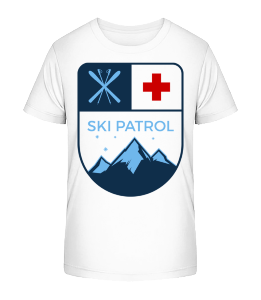 Ski Patrol Icon - Kid's Bio T-Shirt Stanley Stella - White - Front