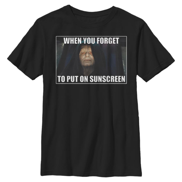 Star Wars - Emperor Palpatine Forget To Put On Sunscreen - Kids T-Shirt - Black - Front