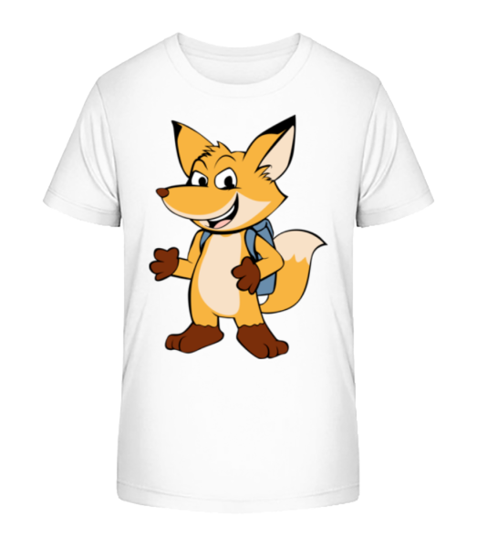 Cute Fox With Bag - Kid's Bio T-Shirt Stanley Stella - White - Front