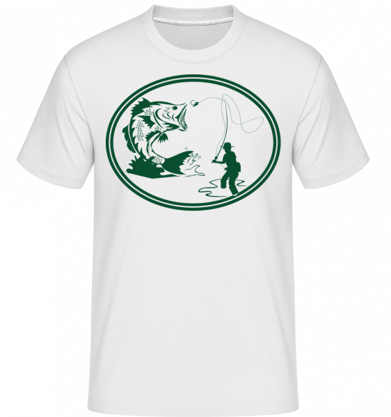 Fishing Icon Green -  Shirtinator Men's T-Shirt - White - Vorn