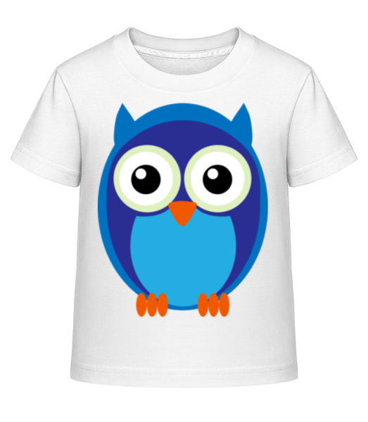 Kids Owl Blue - Kid's Shirtinator T-Shirt - White - Front