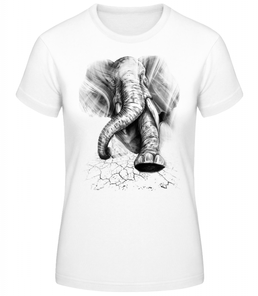 Angry Elephant - Women's Basic T-Shirt - White - Vorn